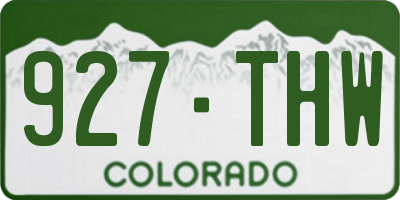 CO license plate 927THW