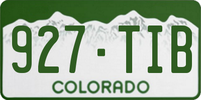 CO license plate 927TIB