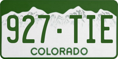 CO license plate 927TIE