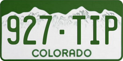 CO license plate 927TIP