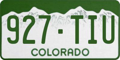 CO license plate 927TIU