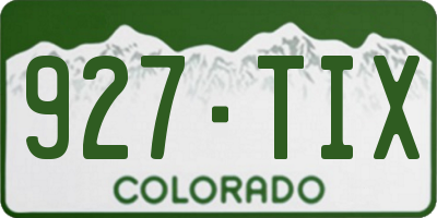 CO license plate 927TIX