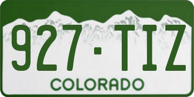 CO license plate 927TIZ
