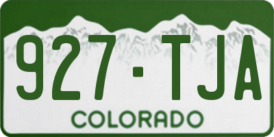 CO license plate 927TJA