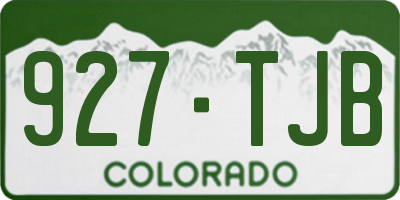 CO license plate 927TJB