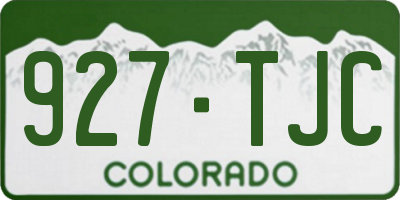 CO license plate 927TJC