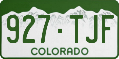 CO license plate 927TJF