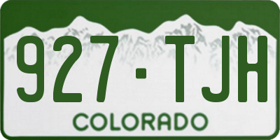 CO license plate 927TJH