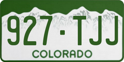CO license plate 927TJJ