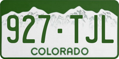 CO license plate 927TJL