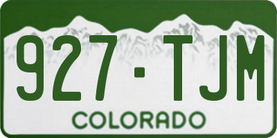 CO license plate 927TJM
