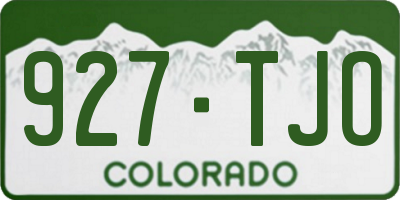 CO license plate 927TJO