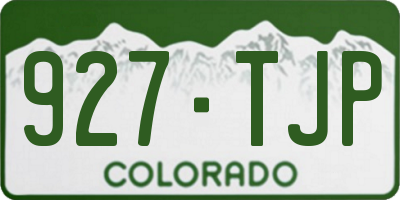 CO license plate 927TJP