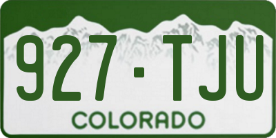 CO license plate 927TJU
