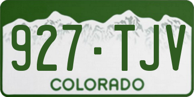 CO license plate 927TJV