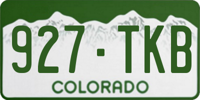 CO license plate 927TKB