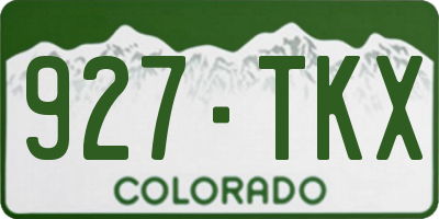 CO license plate 927TKX