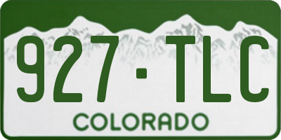 CO license plate 927TLC