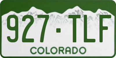 CO license plate 927TLF