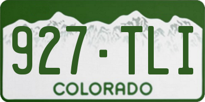 CO license plate 927TLI