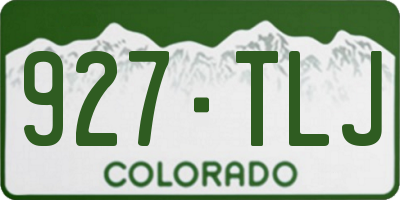 CO license plate 927TLJ