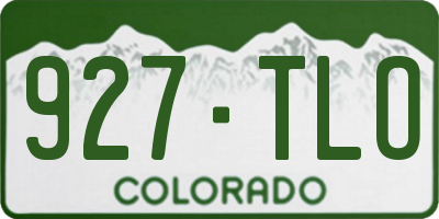 CO license plate 927TLO