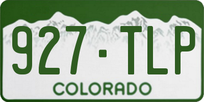 CO license plate 927TLP