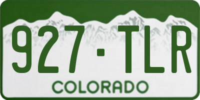 CO license plate 927TLR