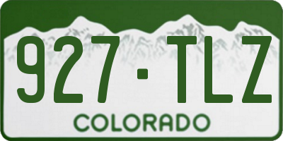 CO license plate 927TLZ