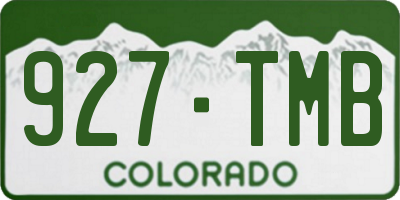 CO license plate 927TMB
