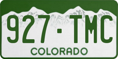 CO license plate 927TMC