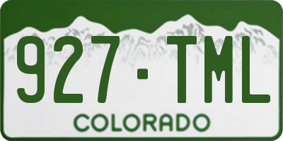 CO license plate 927TML