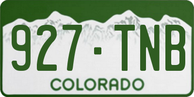 CO license plate 927TNB