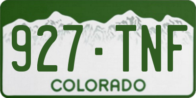CO license plate 927TNF