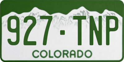 CO license plate 927TNP