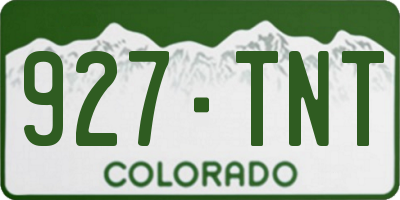 CO license plate 927TNT