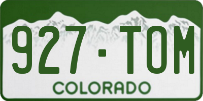 CO license plate 927TOM