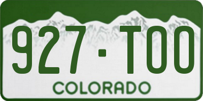 CO license plate 927TOO