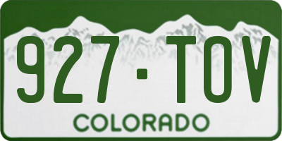 CO license plate 927TOV