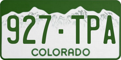 CO license plate 927TPA
