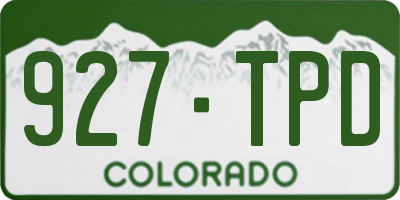 CO license plate 927TPD