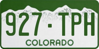 CO license plate 927TPH