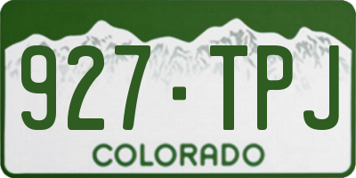 CO license plate 927TPJ
