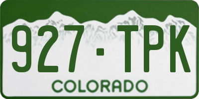 CO license plate 927TPK