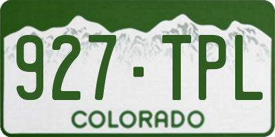 CO license plate 927TPL