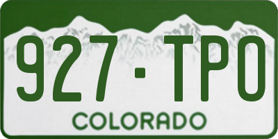 CO license plate 927TPO