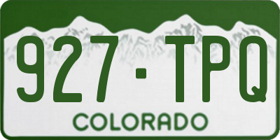 CO license plate 927TPQ
