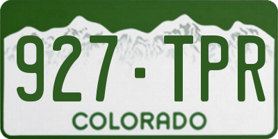 CO license plate 927TPR