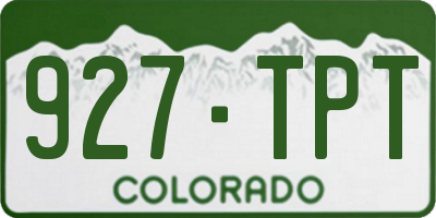 CO license plate 927TPT