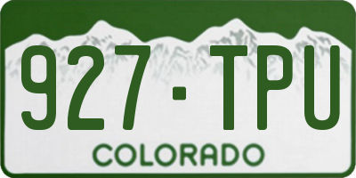 CO license plate 927TPU